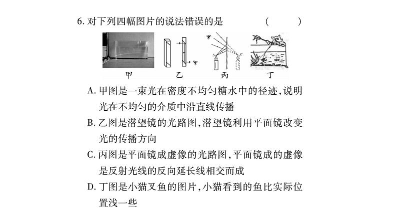 教科版物理八年级上册专题三选择题课件08