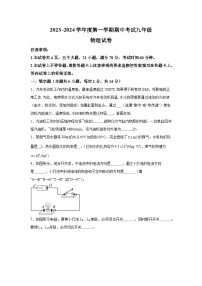 河南省临颍县2023-2024学年九年级上学期期中考试物理试题（含解析）