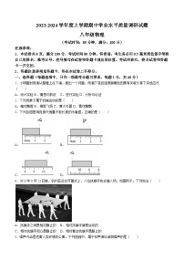 山东省临沂市河东区2023-2024学年八年级上学期期中考试物理试题