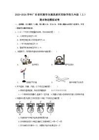 广东省河源市东源县新河实验学校2023-2024学年九年级上学期期末物理模拟试卷