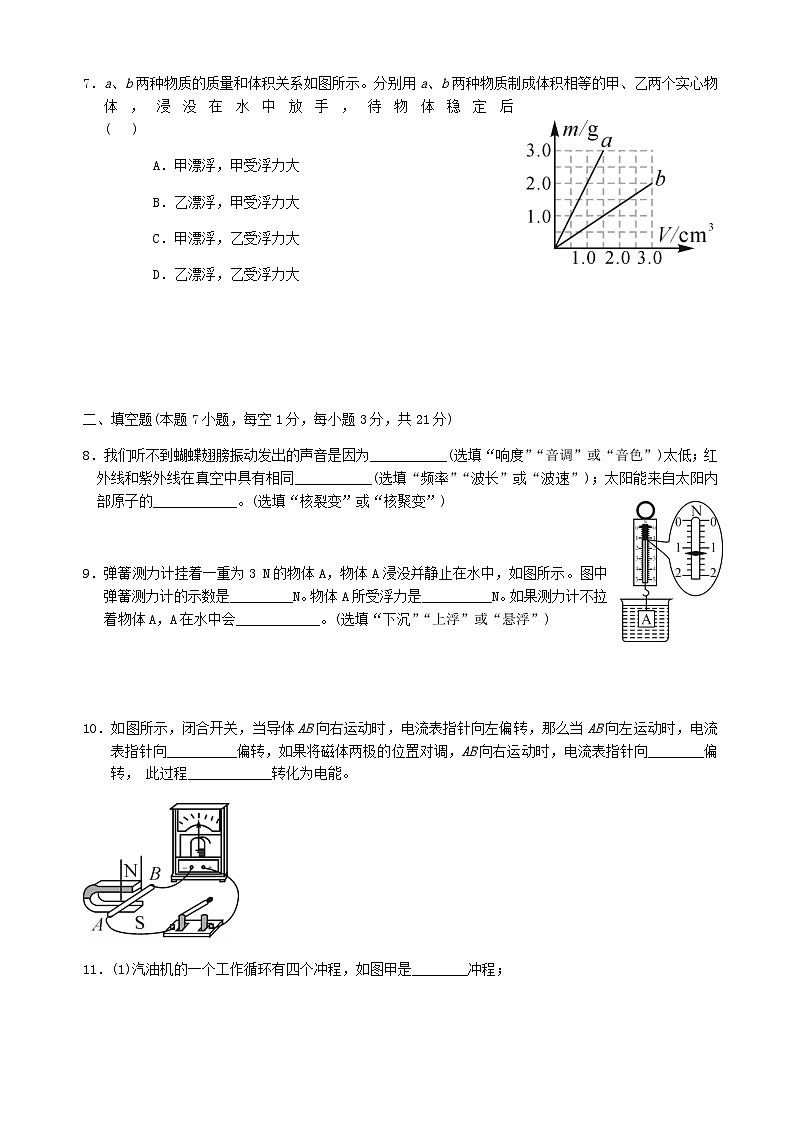 2022年广东初中物理学业水平考试模拟试卷（图片版）第3页