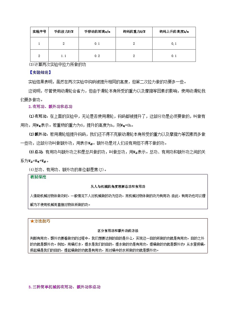 人教版2023年八年级物理下册同步精品讲义课时12.3  机械效率【学生版+教师版】02