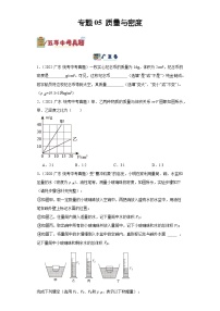 专题05 质量与密度-备战2024年广东物理中考之5年中考1年模拟专题复习