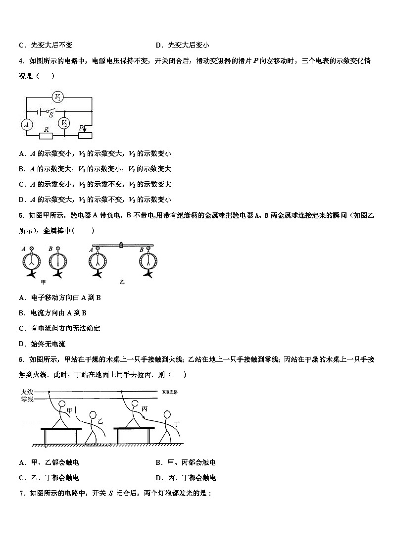 2023-2024学年北京中学九年级物理第一学期期末达标测试试题02