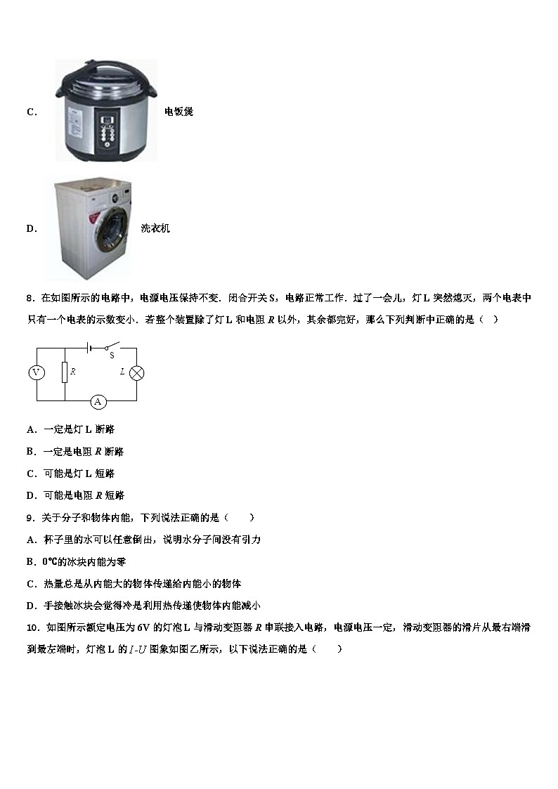 2023-2024学年内蒙古中学物理九上期末达标检测试题第3页
