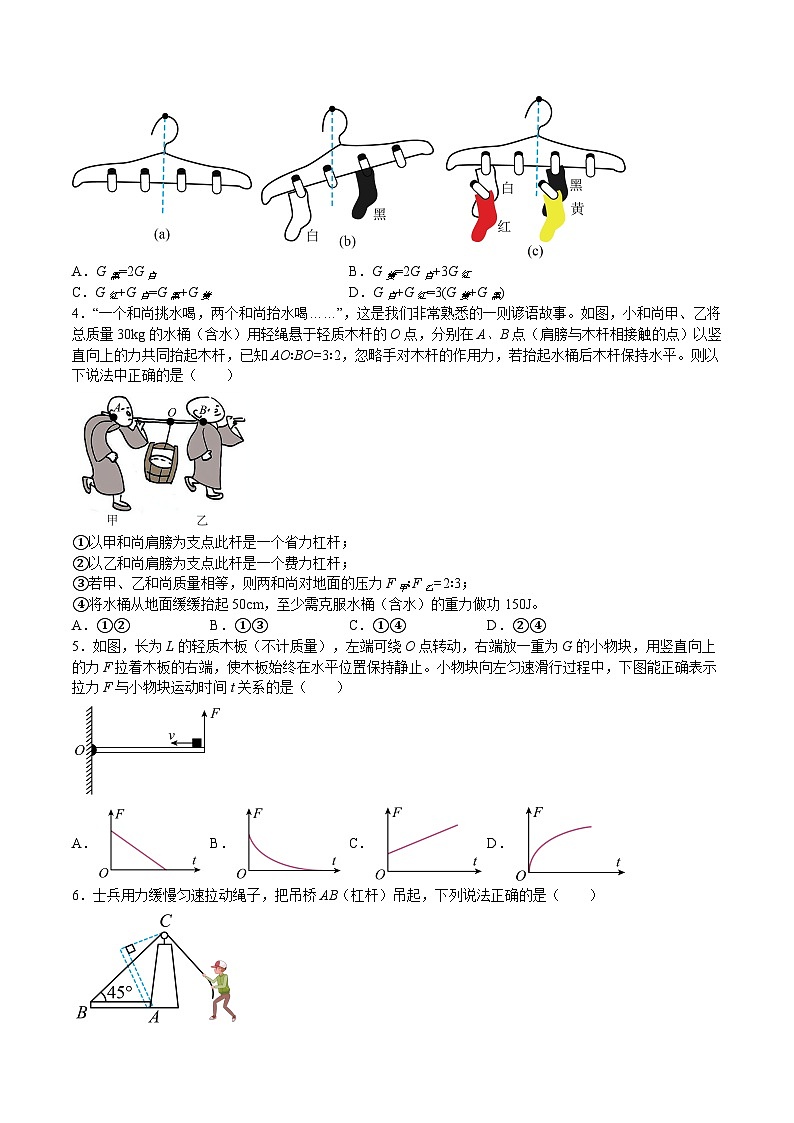 特训03 期中选择压轴题-2023-2024学年八年级物理第二学期期中期末挑战满分冲刺卷（上海沪教版）02