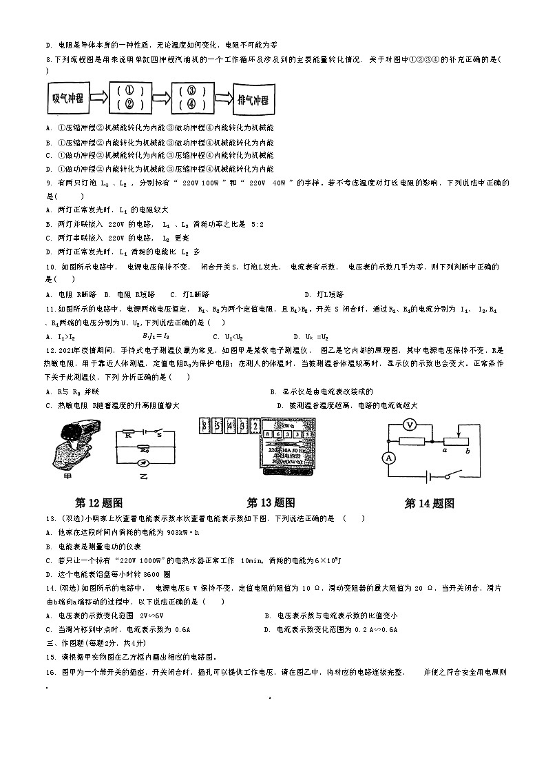 河南省洛阳市老城区洛阳市第二外国语学校2023-2024学年九年级上学期12月月考物理试题第2页