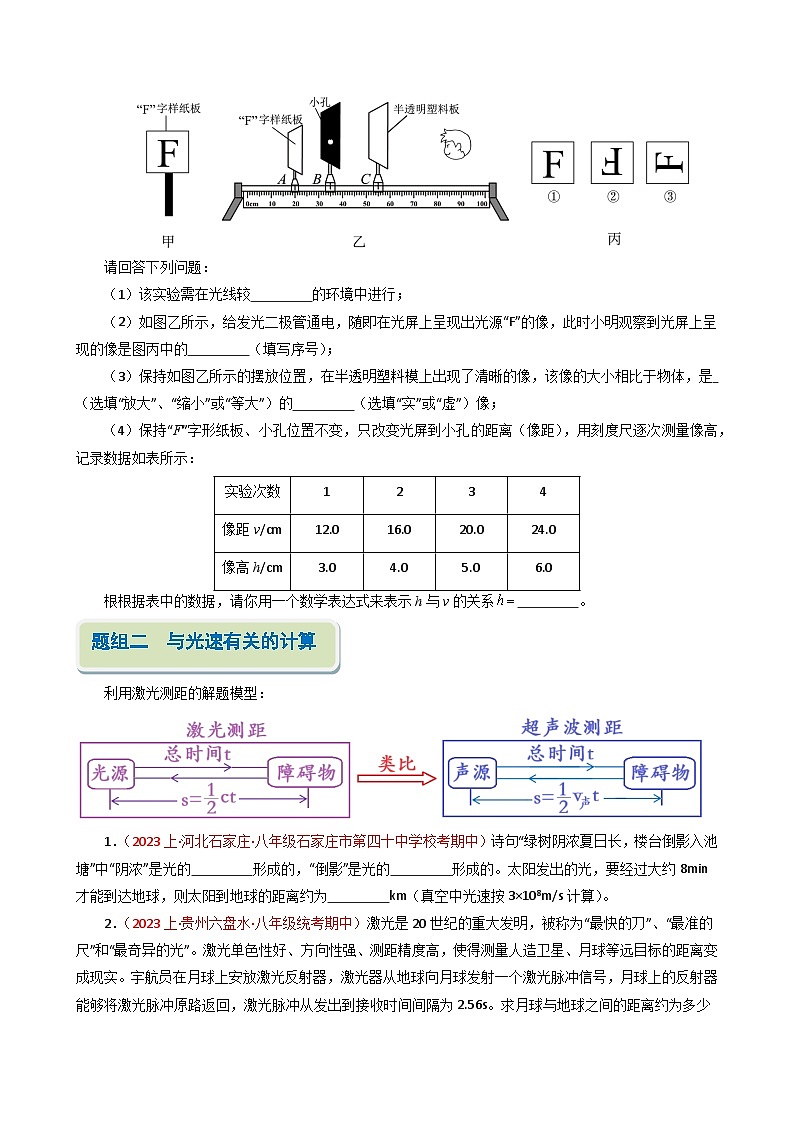 专题03 光现象和透镜【考题猜想】-2023-2024学年八年级物理上学期期末考点全预测（人教版）03