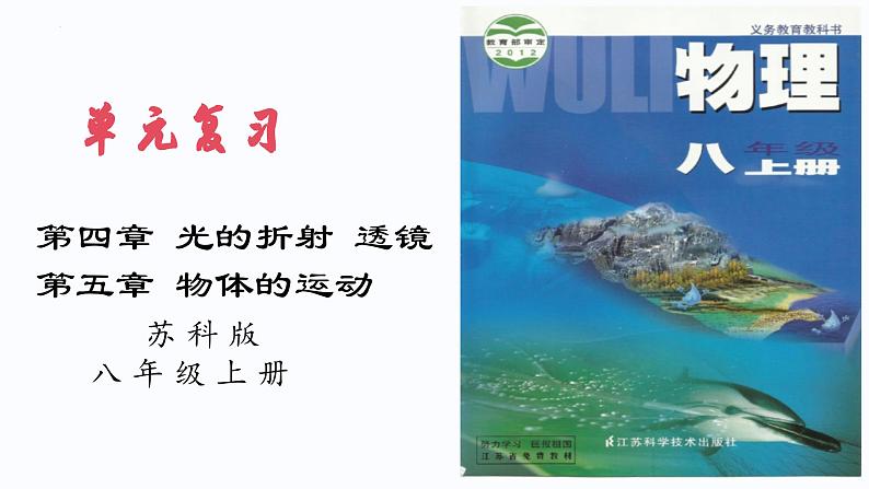 第4~5章 光的折射 透镜、物体的运动【考点讲解】-2023-2024学年八年级物理上学期期末考点全预测（苏科版）课件PPT第1页