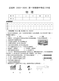 湖北省应城市2023-2024学年八年级上学期期中考试物理试题