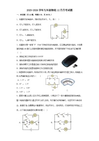 山东省宁津县苗场中学2023-2024学年上学期第二次月考九年级物理试题