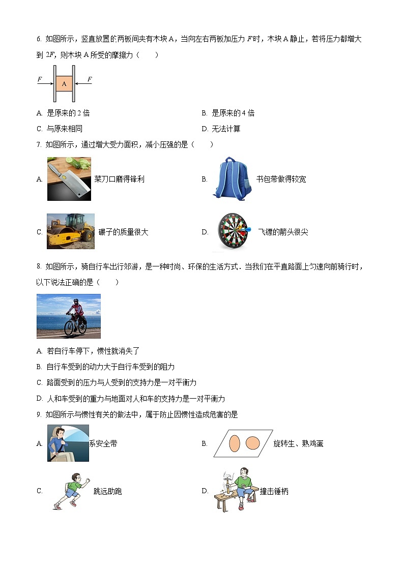 山东省菏泽外国语学校2022-2023学年八年级下学期3月月考物理试题02