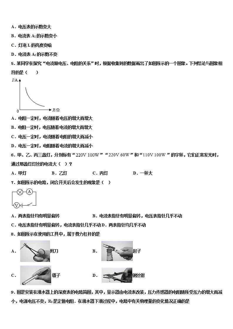 2023-2024学年天津市物理九年级第一学期期末达标检测模拟试题02