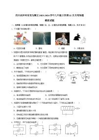 四川省泸州市龙马潭区2023-2024学年九年级上学期12月月考物理模拟试题（含答案）