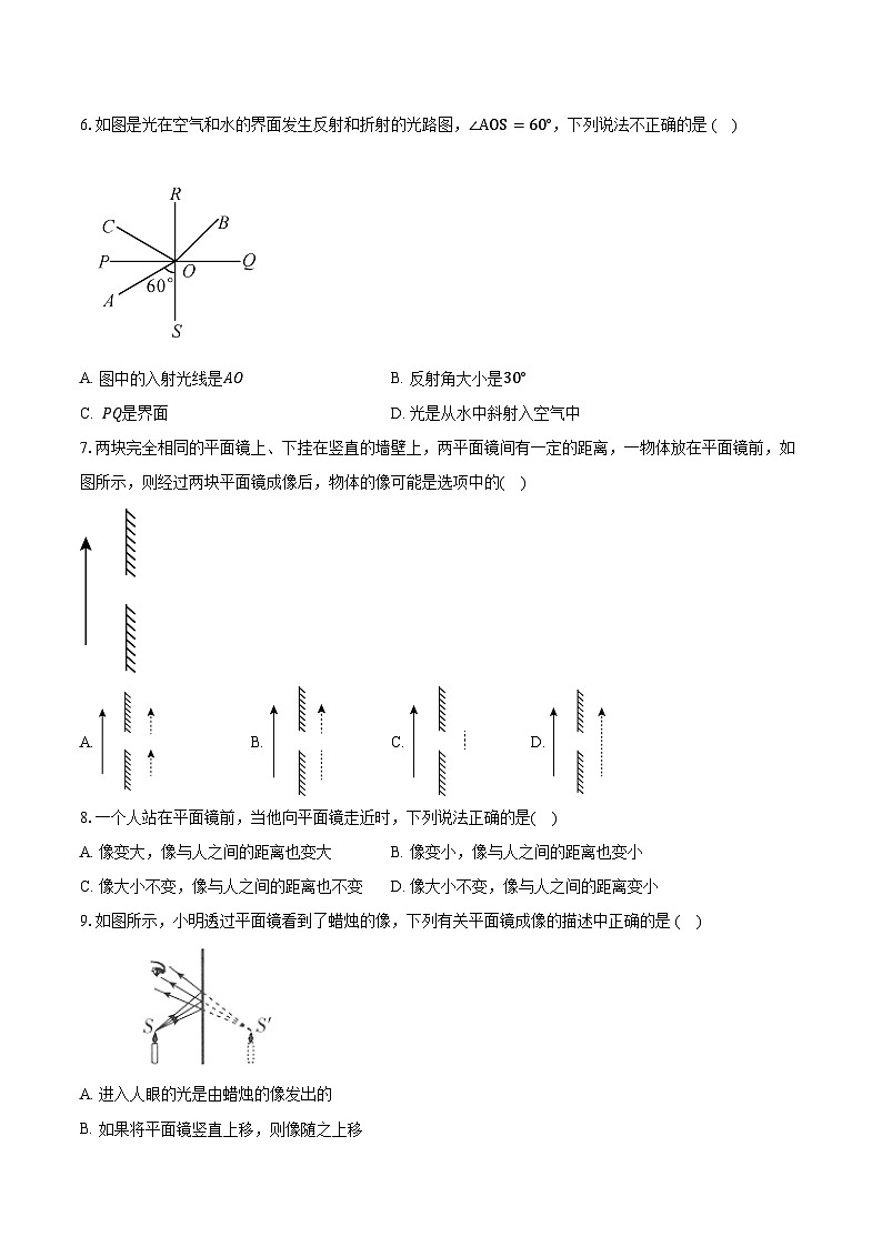 专题06 光的反射与平面镜成像特点探究（易）-原卷版第3页