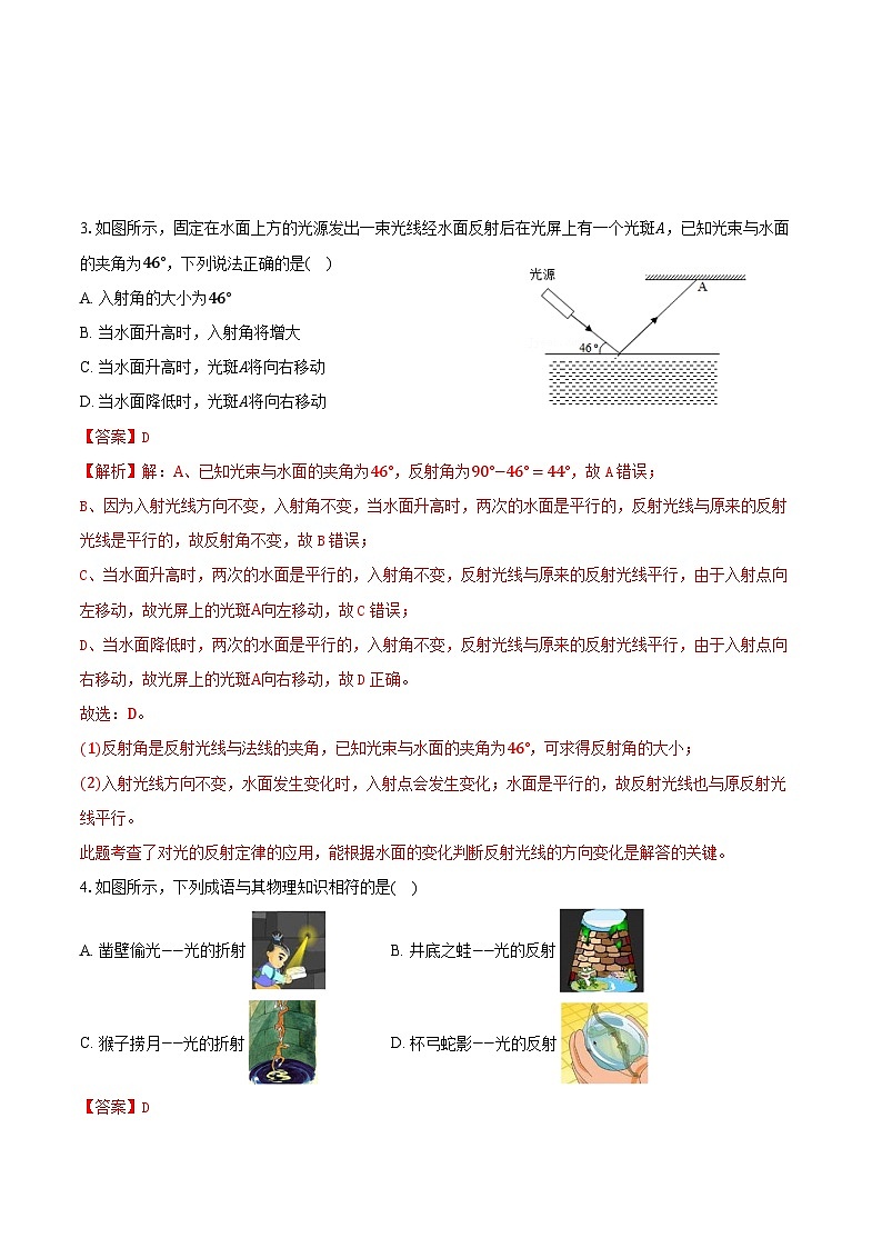 专题06 光的反射与平面镜成像特点探究（易）-解析版第3页