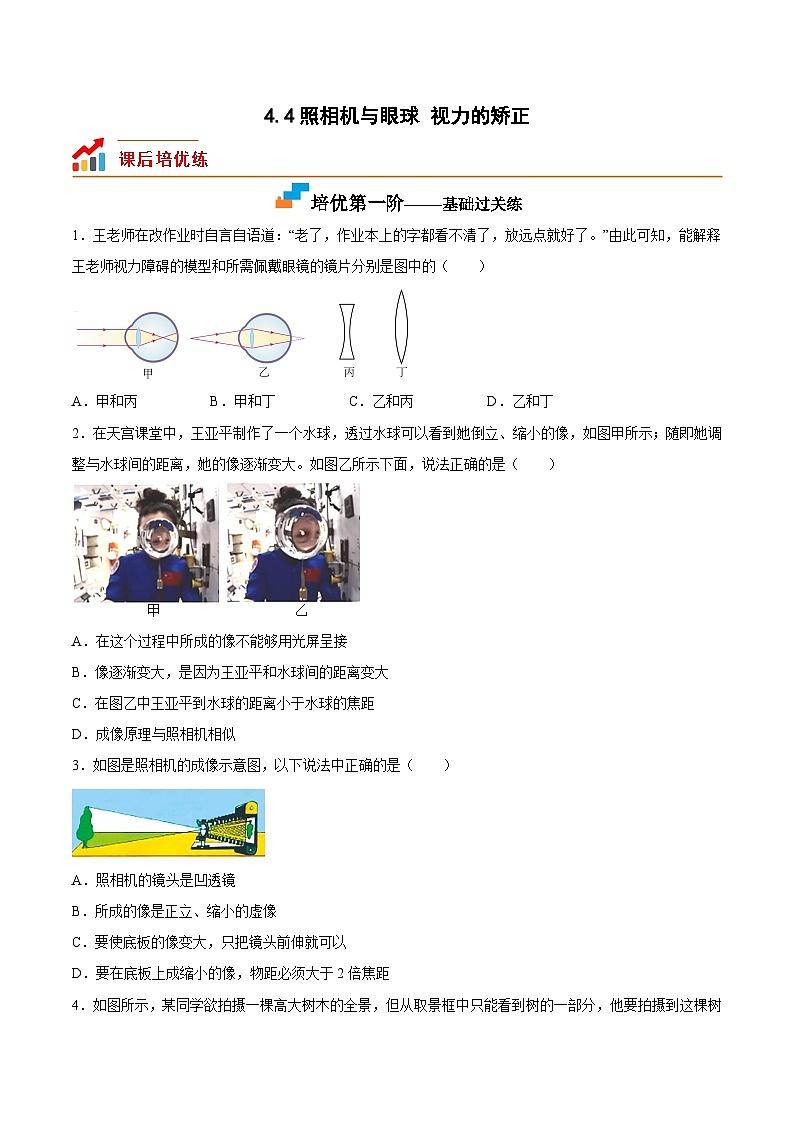 4.4照相机与眼球 视力的矫正（原卷版）第1页