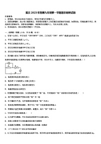 重庆2023年物理九年级第一学期期末调研试题