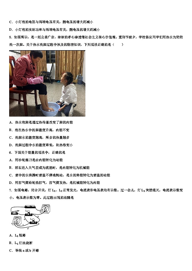 重庆市2023-2024学年物理九年级第一学期期末预测试题02