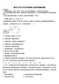 重庆市2023-2024学年物理九上期末检测模拟试题