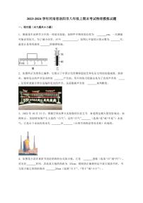 2023-2024学年河南省洛阳市八年级上期末考试物理模拟试题（附答案）