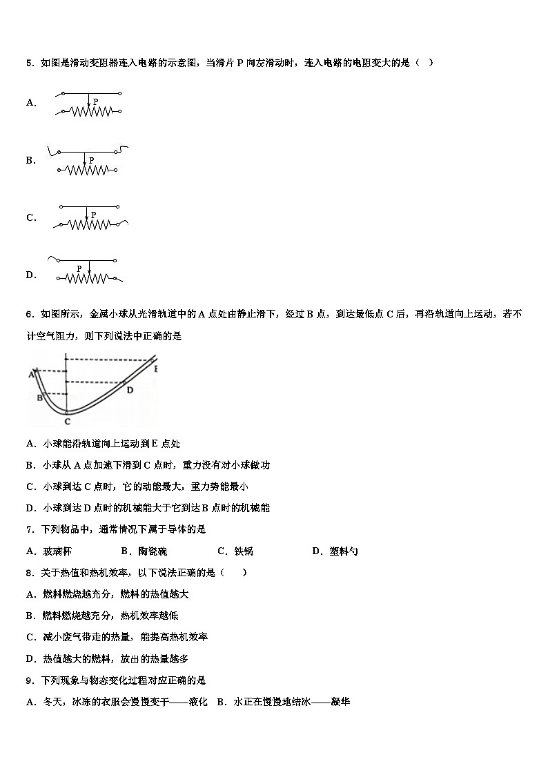 2023-2024学年重庆市高级中学九年级物理第一学期期末综合测试试题第2页
