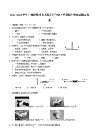 2020-2021学年广西防城港市上思县八年级下学期期中物理试题及答案