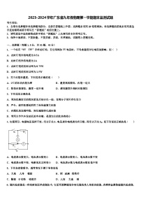 2023-2024学年广东省九年级物理第一学期期末监测试题