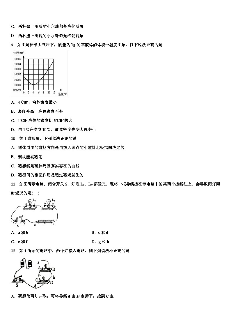 2023-2024学年广东省中学物理九年级第一学期期末模拟测试题03