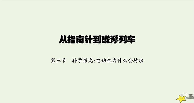 沪科版九年级物理第十七章从指南针到磁浮列车第三节科学探究电动机为什么会转动课件01