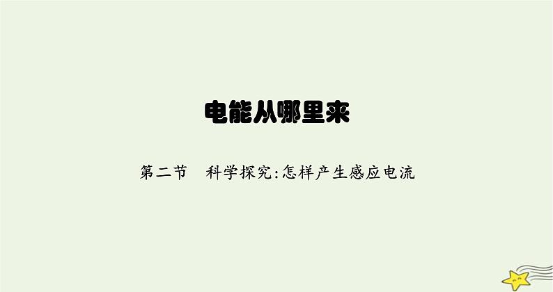 沪科版九年级物理第十八章电能从哪里来第二节科学探究怎样产生感应电流课件01