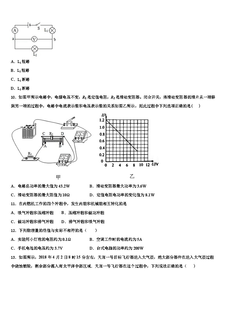 2023-2024学年广西物理九年级第一学期期末教学质量检测模拟试题03