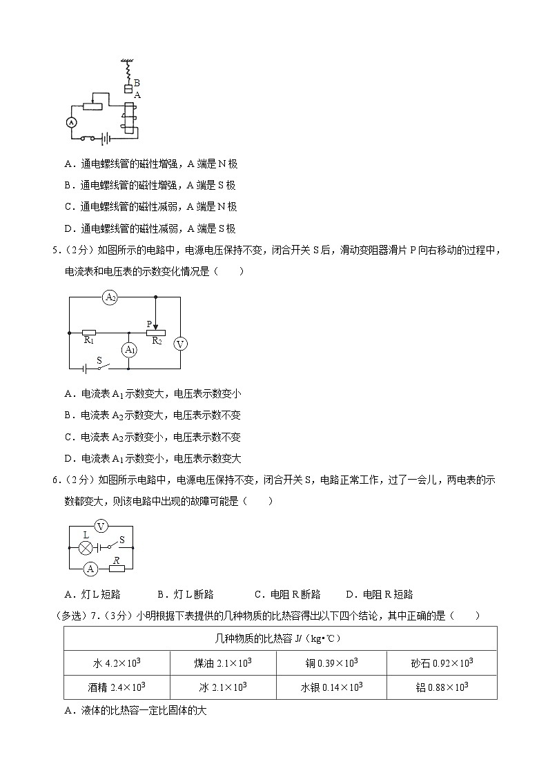 辽宁省沈阳市苏家屯区2023-2024学年九年级上学期期末物理模拟试卷第2页