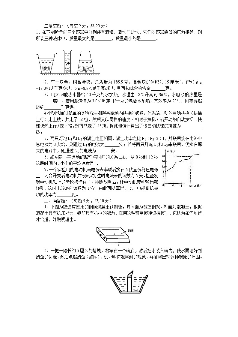 初二年级物理学科竞赛试题03