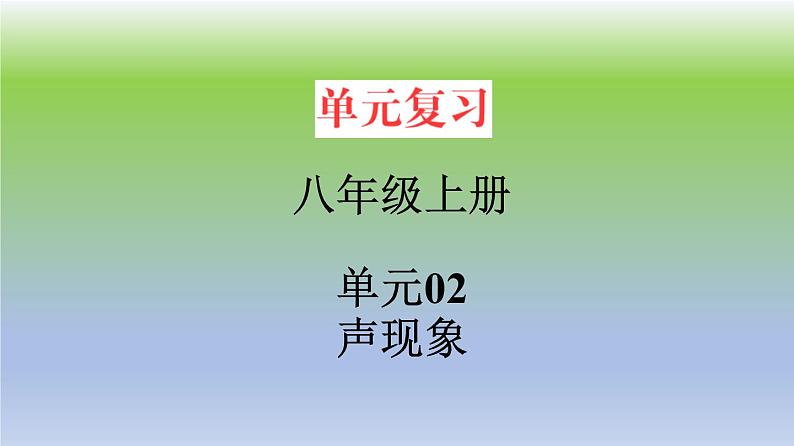 单元02  声现象（精美课件） --2023-2024学年八年级物理上册单元复习过过过（人教版）01