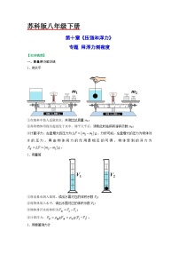 初中物理苏科版八年级下册浮力优秀同步训练题