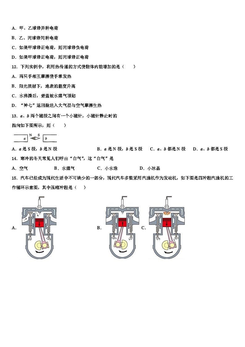 2023-2024学年河南省中学物理九上期末预测试题第3页