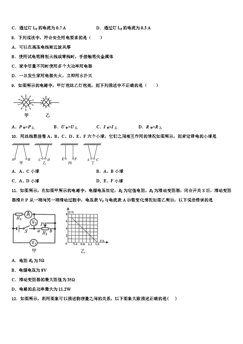 2023-2024学年海南省物理九上期末调研试题第3页