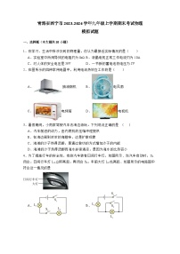 青海省西宁市2023-2024学年九年级上册期末考试物理模拟试卷（附答案）