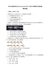 四川省成都市青白江区2023-2024学年八年级上册期末考试物理模拟试卷（附答案）