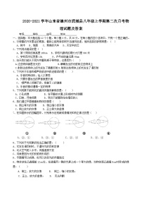 2020-2021学年山东省德州市武城县八年级上学期第二次月考物理试题及答案