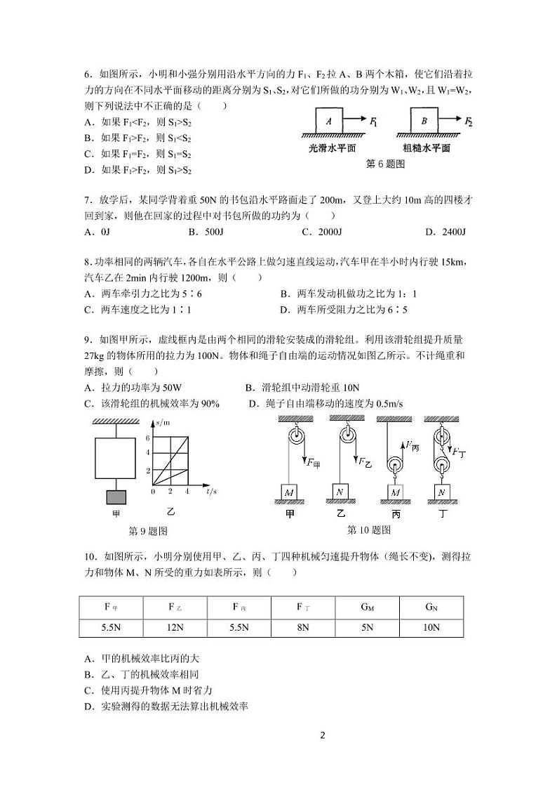 2020-2021学年一中九上物理10月月考第2页