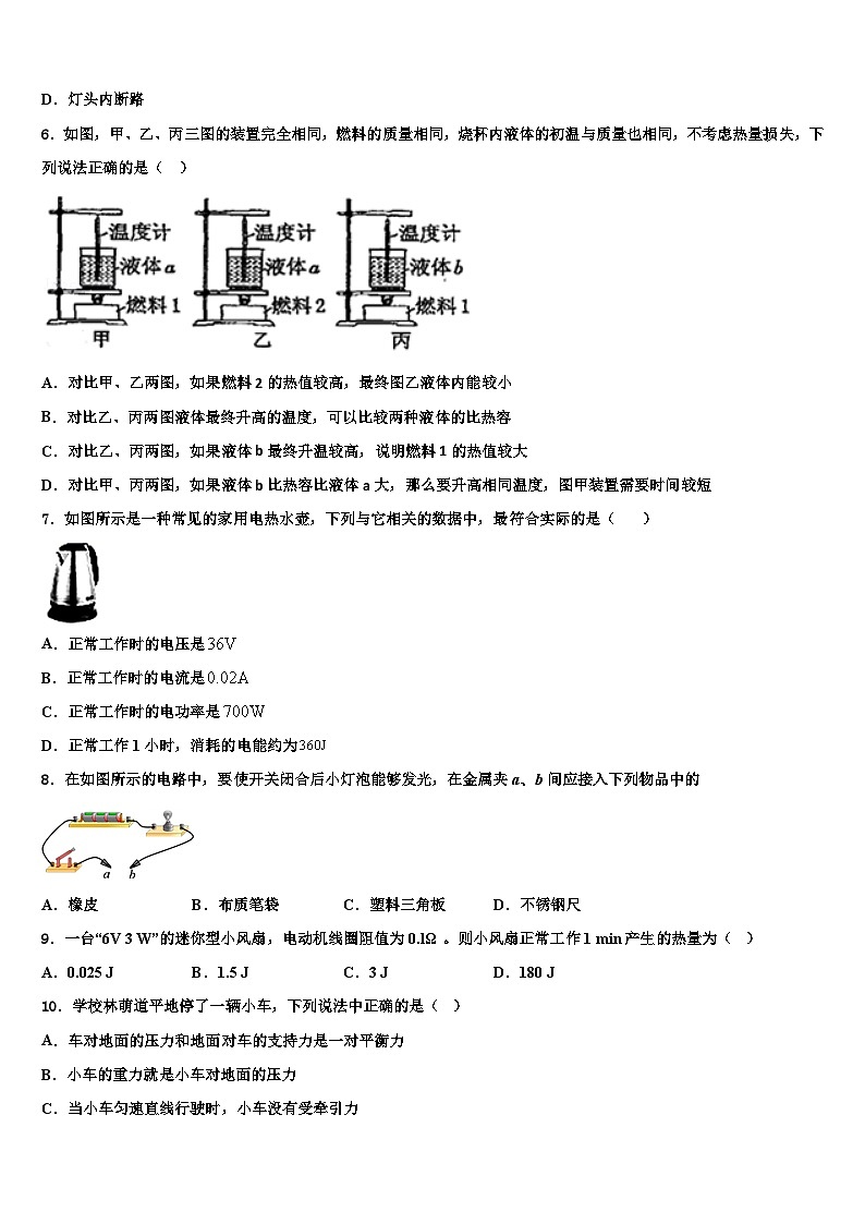 2023-2024学年福建省九年级物理第一学期期末经典试题02