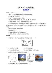 初中物理人教版八年级上册第5节 光的色散课时训练