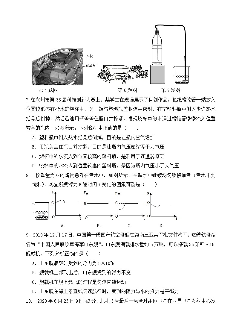 2021年湖南省永州市初中学业水平考试模拟物理试题（二）02