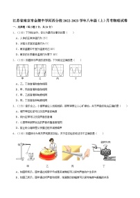 江苏省南京市金陵中学河西分校2022-2023学年上学期八年级月考物理试卷（附答案）