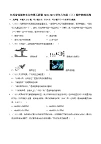 江苏省盐城市东台市第五联盟 2020-2021学年八年级上期中物理试卷