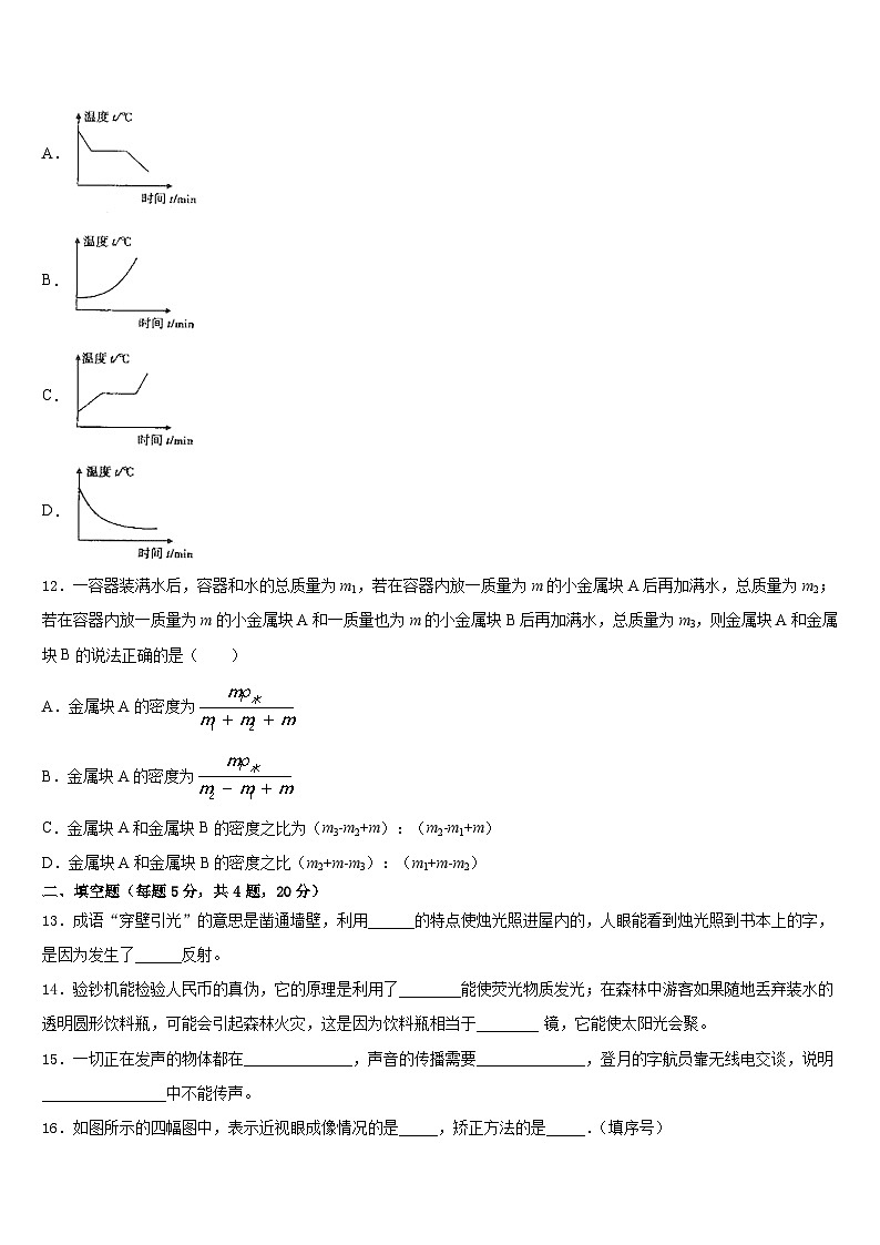 2023-2024学年上海奉贤华亭学校八上物理期末综合测试模拟试题含答案03