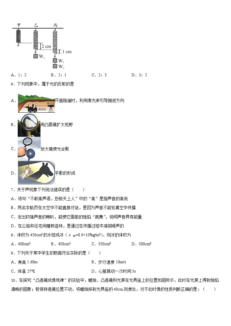 2023-2024学年上海市交大二附中八上物理期末经典模拟试题含答案02