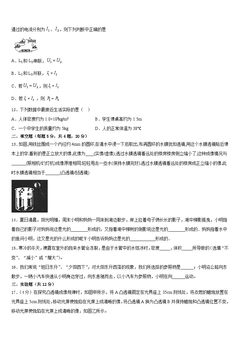 2023-2024学年上海市延安初级中学八年级物理第一学期期末经典试题含答案03